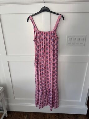 Old Navy Pink Maxi Dress with Blue Floral Print